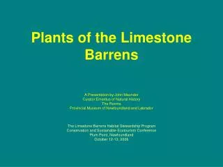 Plants of the Limestone Barrens
