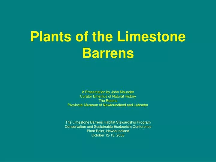 plants of the limestone barrens