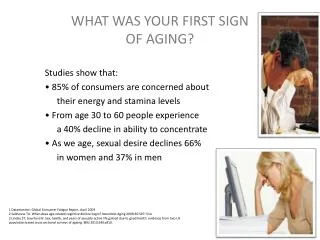 WHAT WAS YOUR FIRST SIGN OF AGING?