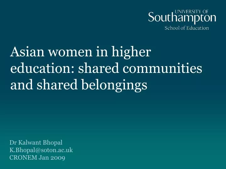 asian women in higher education shared communities and shared belongings