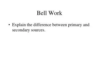 Bell Work