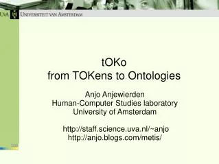 tOKo from TOKens to Ontologies