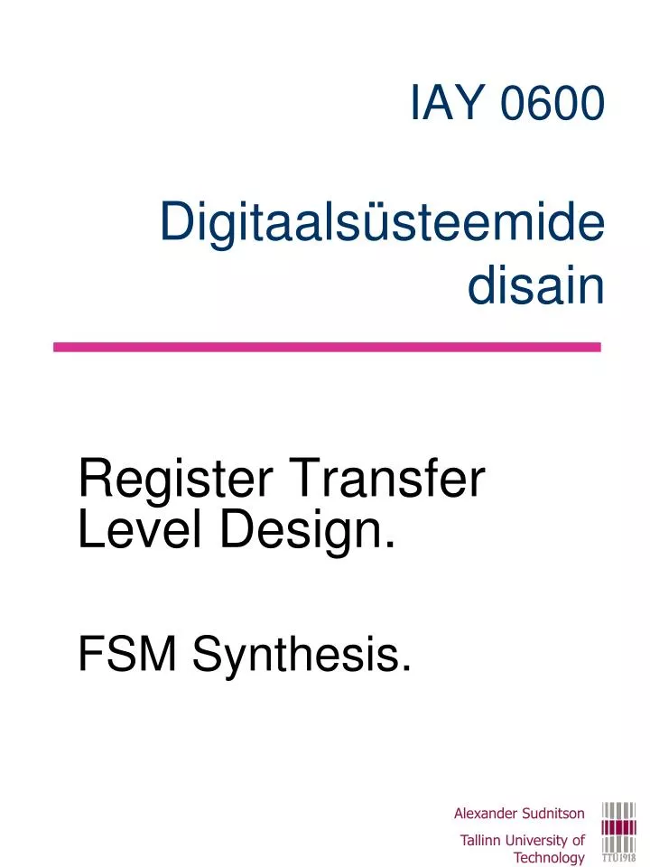 register transfer level design fsm synthesis