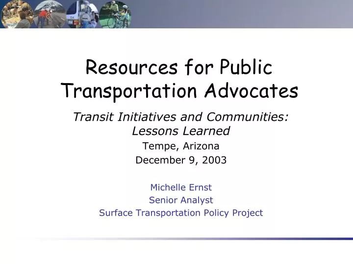 resources for public transportation advocates