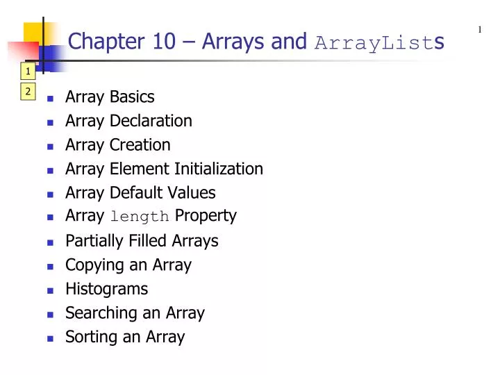 chapter 10 arrays and arraylist s