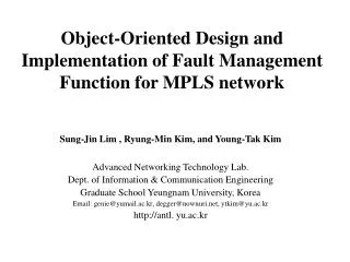 object oriented design and implementation of fault management function for mpls network