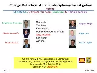 Change Detection: An Inter-disciplinary Investigation