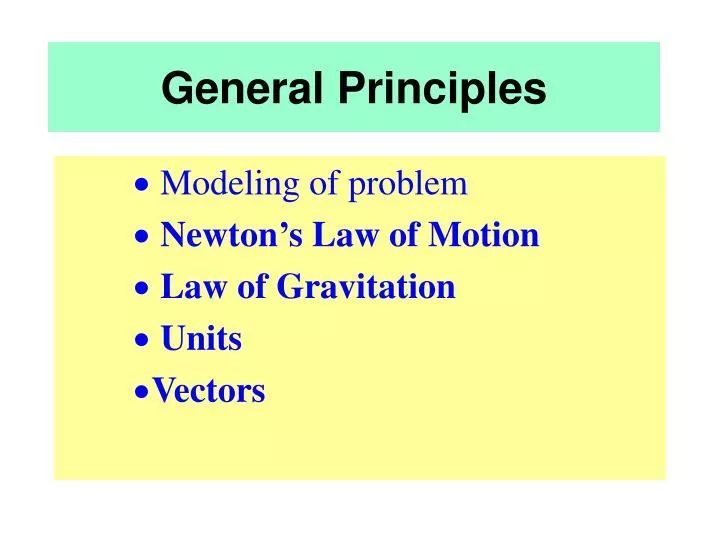 general principles