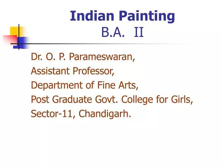 indian painting b a ii