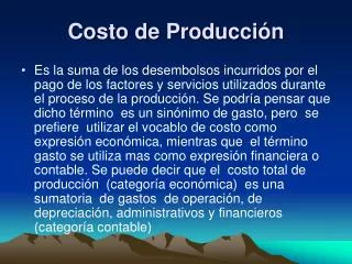 costo de producci n