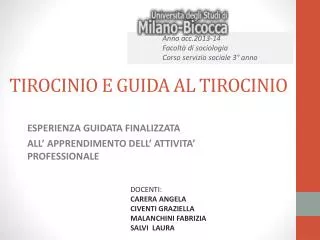 tirocinio e guida al tirocinio