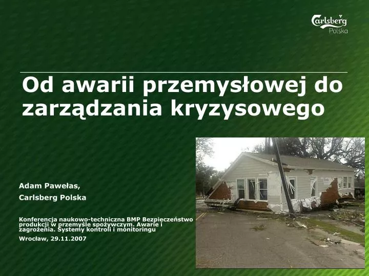 od awarii przemys owej do zarz dzania kryzysowego