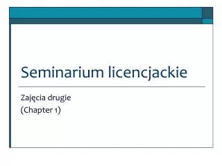 seminarium licencjackie
