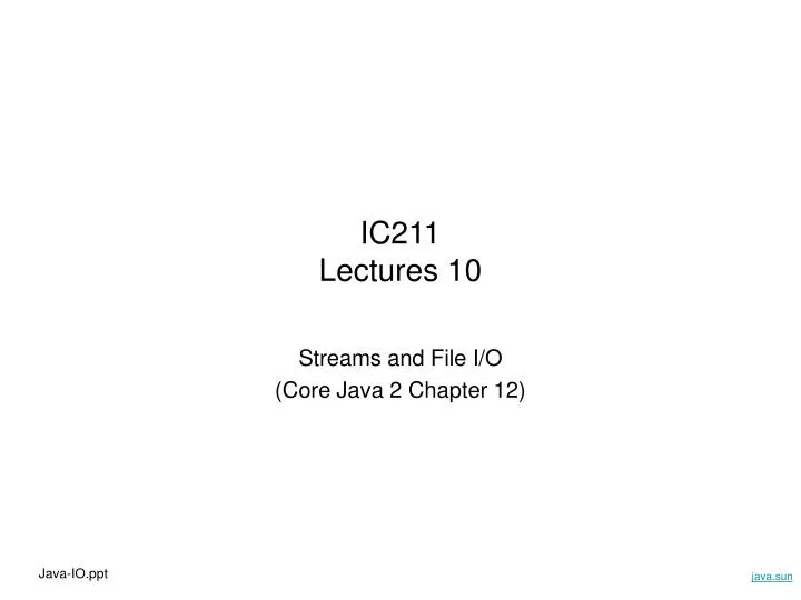 ic211 lectures 10