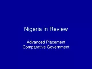 Nigeria in Review