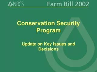 Conservation Security Program
