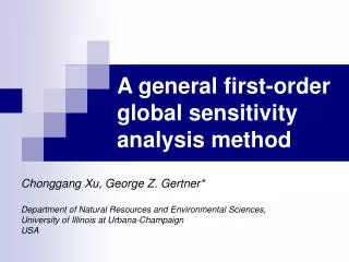 A general first-order global sensitivity analysis method