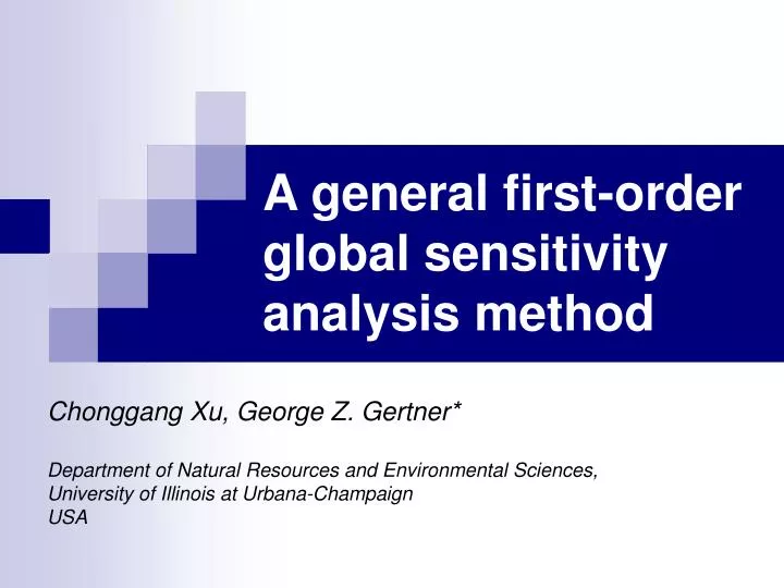 a general first order global sensitivity analysis method