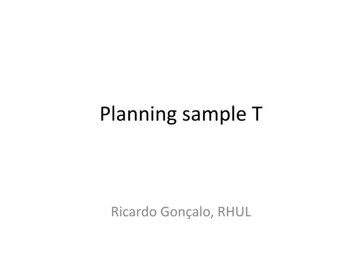 planning sample t