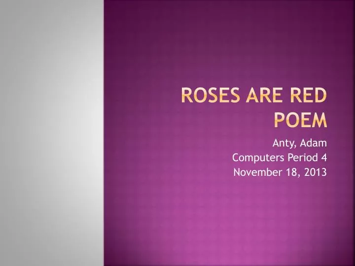 roses are red poem