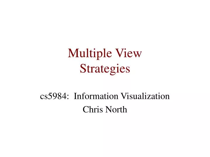 multiple view strategies