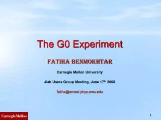 The G0 Experiment