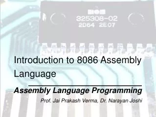 Introduction to 8086 Assembly Language