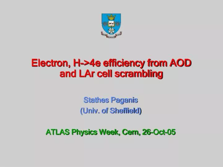 electron h 4e efficiency from aod and lar cell scrambling
