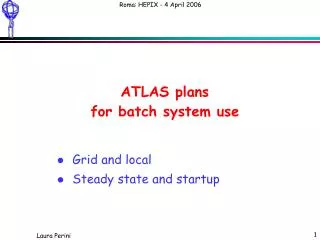 ATLAS plans for batch system use