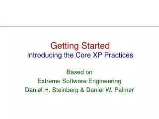 getting started introducing the core xp practices