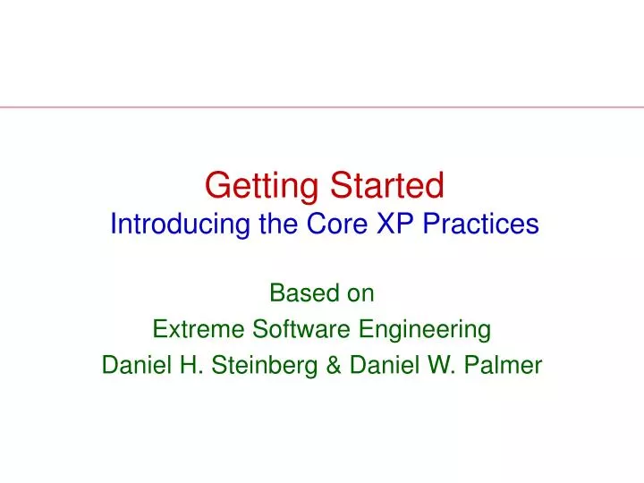 getting started introducing the core xp practices