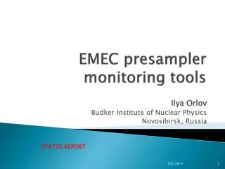 EMEC presampler monitoring tools
