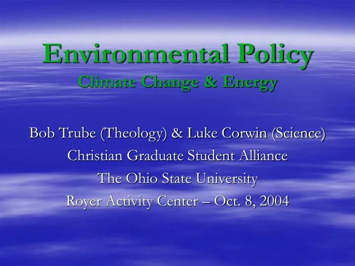 environmental policy climate change energy