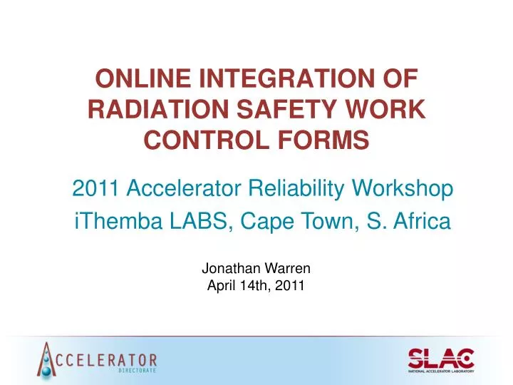 online integration of radiation safety work control forms