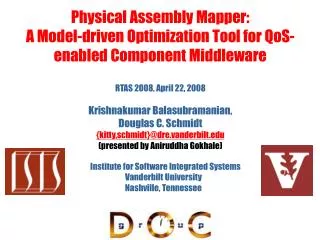 Physical Assembly Mapper: A Model-driven Optimization Tool for QoS-enabled Component Middleware