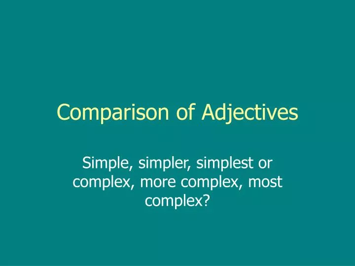 comparison of adjectives