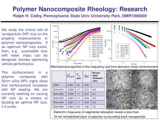 Mechanical properties in the frequency and time domains show reinforcement