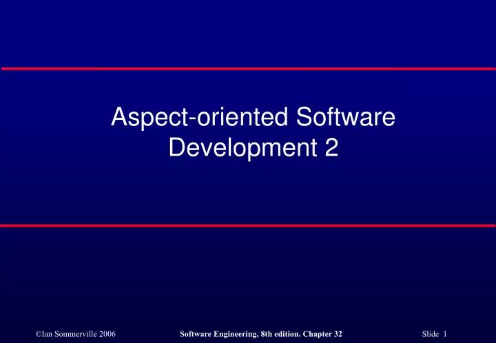 aspect oriented software development 2