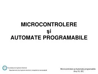 microcontrolere i automate programabile