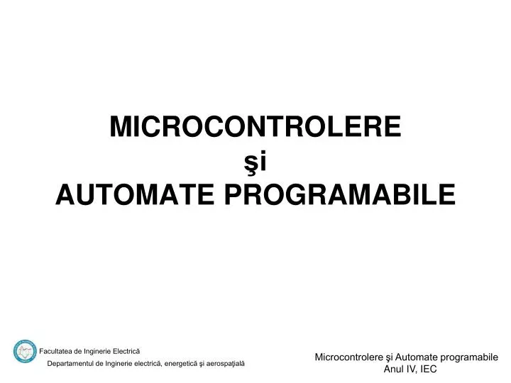 microcontrolere i automate programabile
