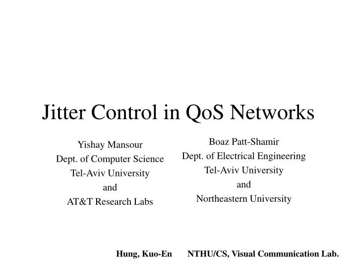 jitter control in qos networks