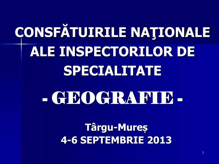 consf tuirile na ionale ale inspectorilor de specialitate