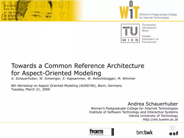 8th workshop on aspect oriented modeling aosd 06 bonn germany tuesday march 21 2006