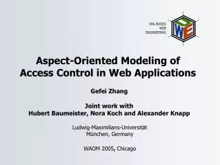 Aspect-Oriented Modeling of Access Control in Web Applications