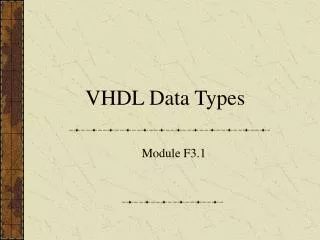 VHDL Data Types