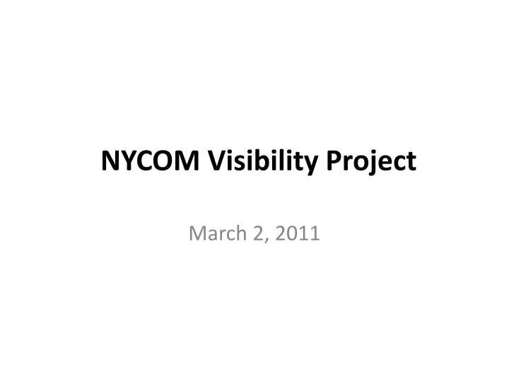 nycom visibility project
