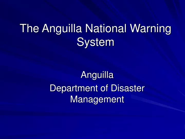 the anguilla national warning system