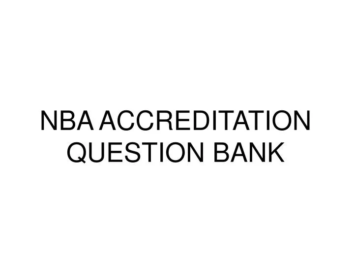 nba accreditation question bank