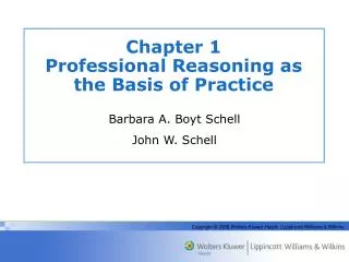 Chapter 1 Professional Reasoning as the Basis of Practice