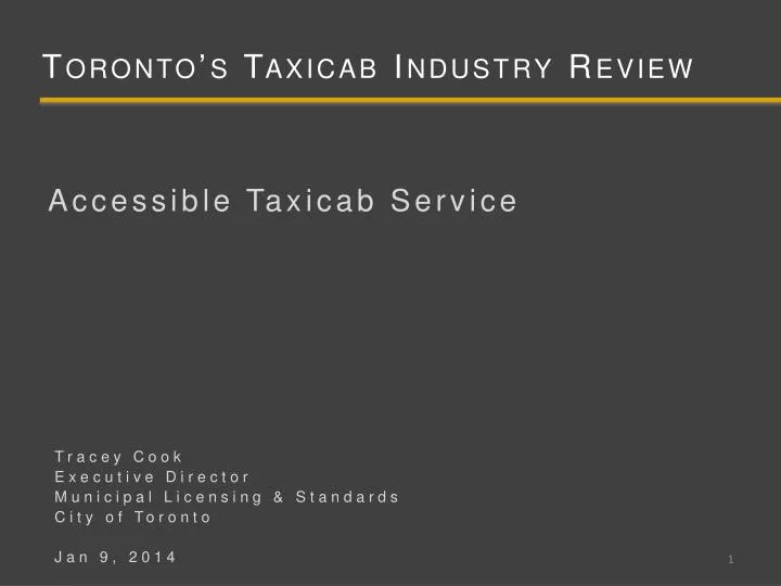 toronto s taxicab industry review